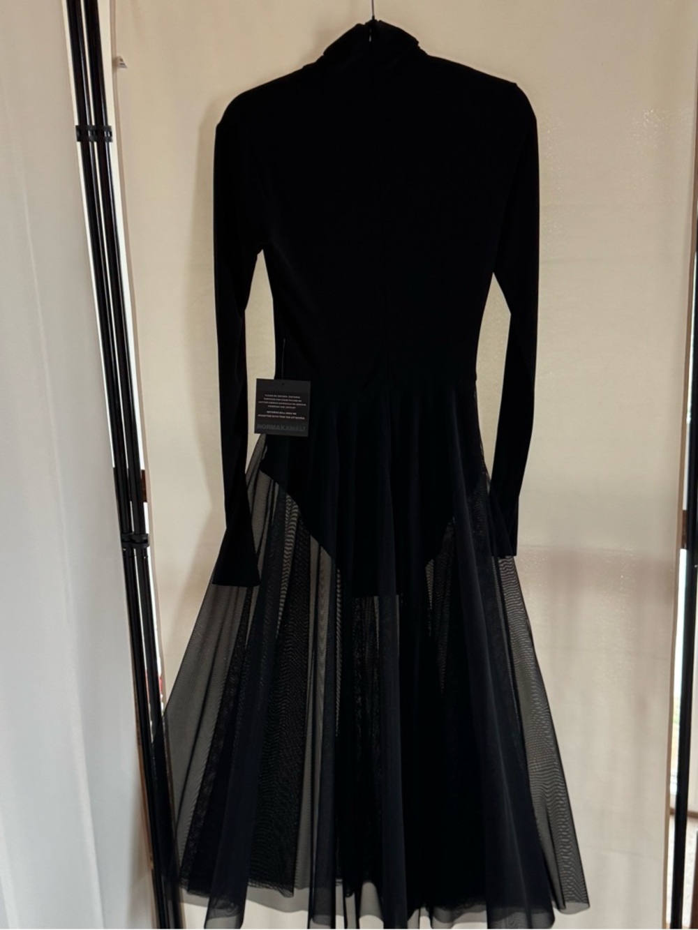 Black Sheer Norma Kamala Maxi dress with built in Bodysuit